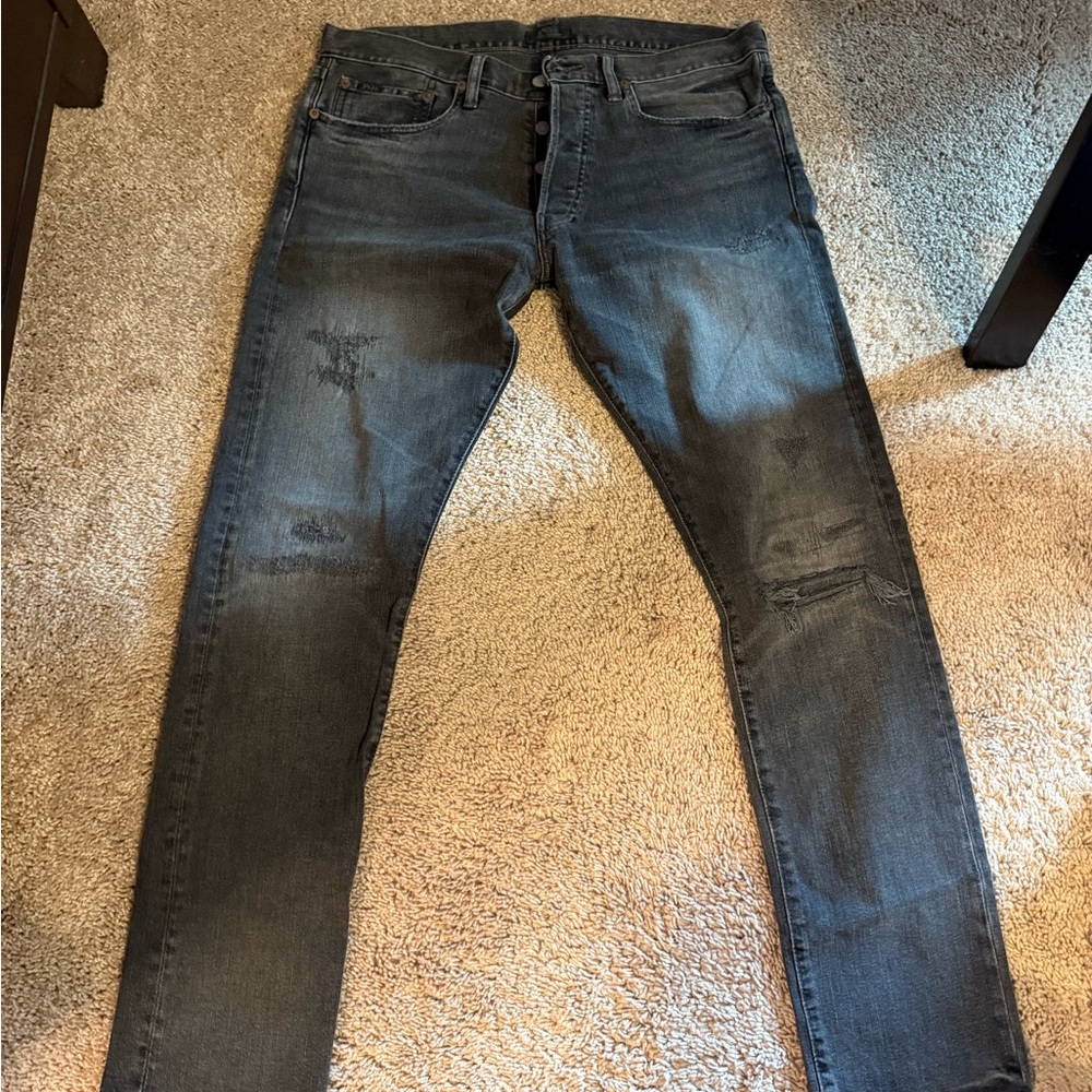 Ralph Lauren Men's Faded Black Skinny Jeans